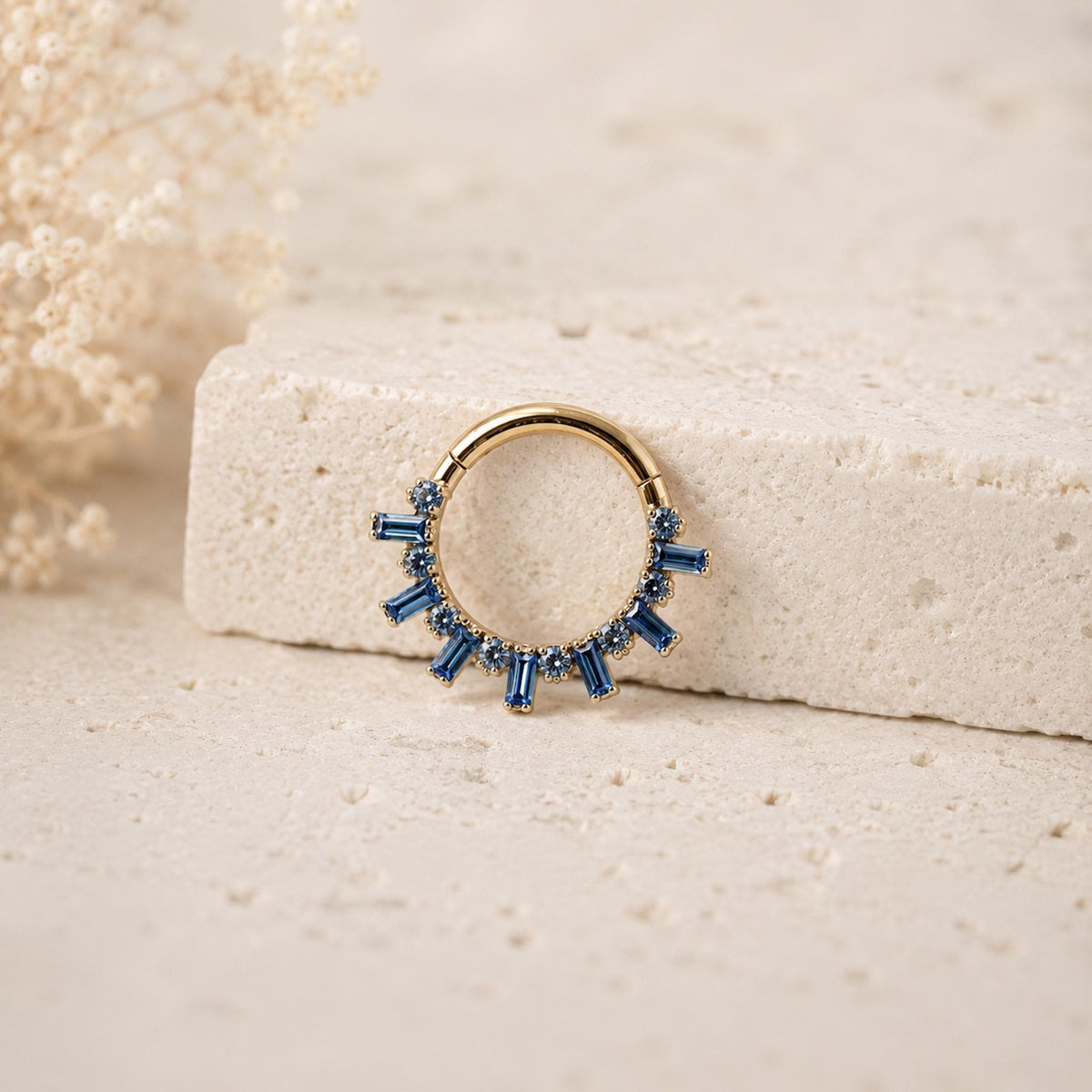 16G Dainty Cluster Rhinestone Accents Titanium daith hoop, septum piercing, nose ring, daith piercing, nose ring