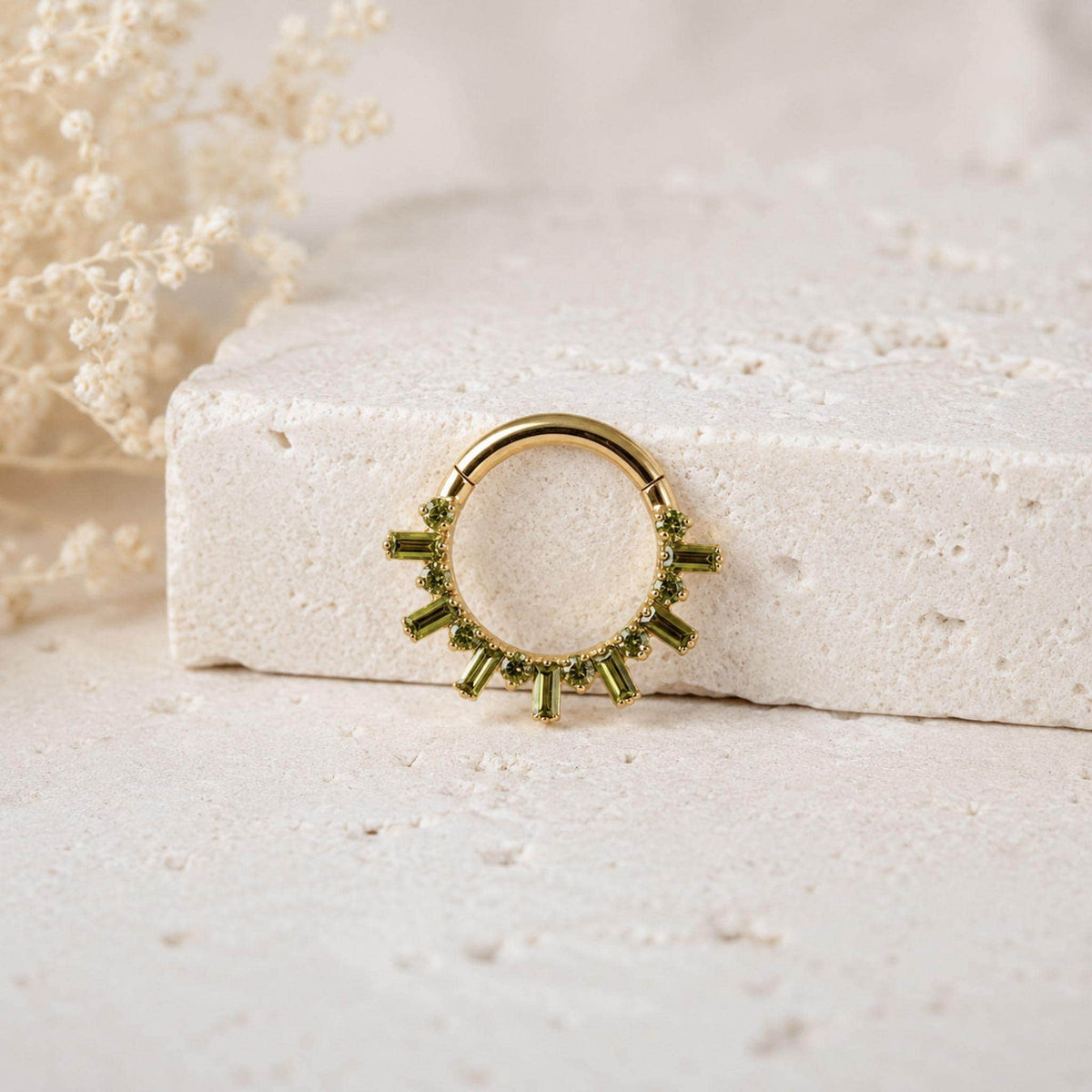 16g dainty cluster rhinestone accents titanium daith hoop, septum piercing, nose ring, daith piercing, nose ring