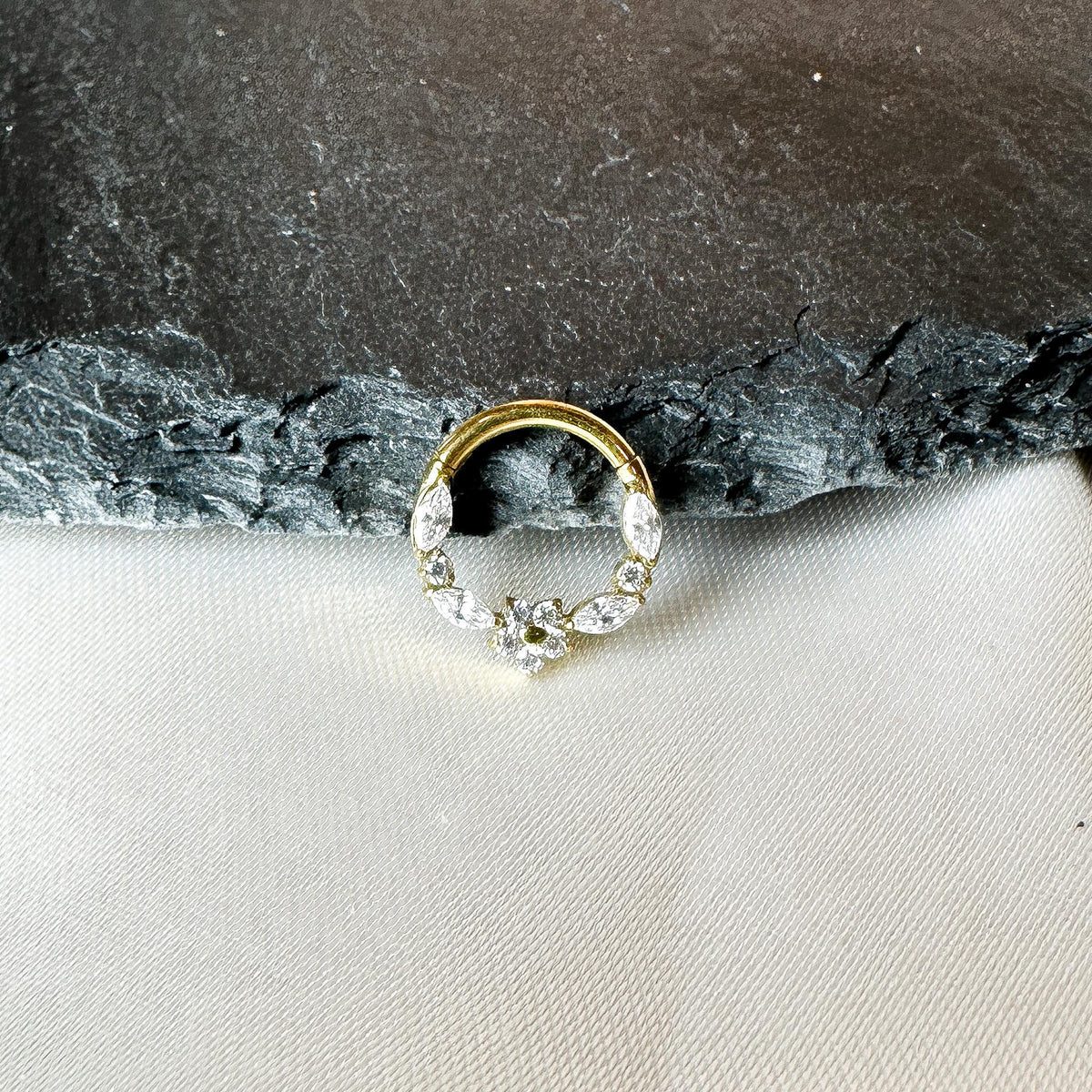 F136 titanium mini blossom daith hoop, daith huggie, hoop huggies, cartilage piercing, helix hoops, septum ring, nose ring 8mm 16g
