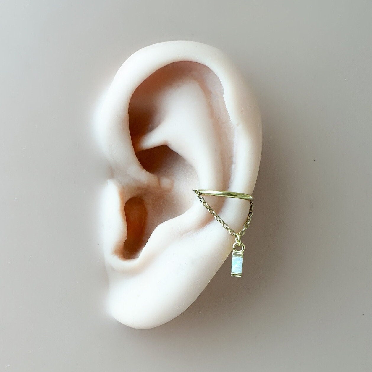 16g 18g 6mm 8mm 10mm Turquoise Implant Grade Titanium Chain Gem Hoop conch, septum ring piercing F128, conch hoop, gold hoop, silver hoop