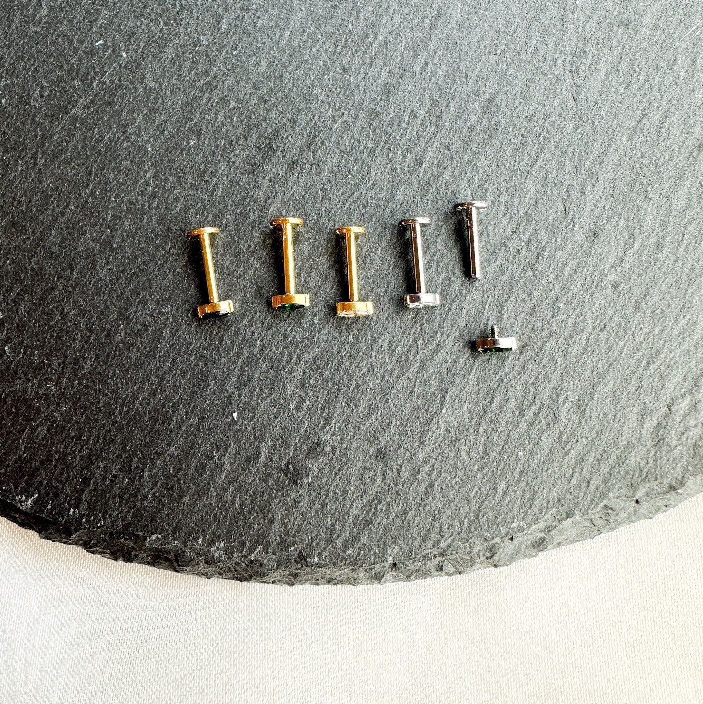 Tiny Marquise Gem Tragus Earring CZ Black Titanium Cartilage Earring Screw In Tragus Labret Stud IMPLANT GRADE Titanium