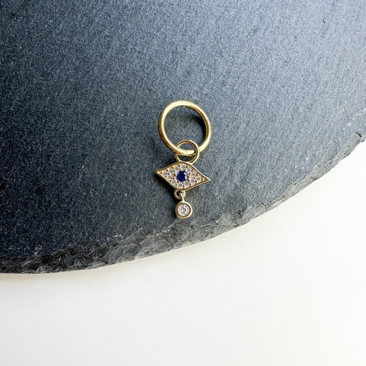 16g 14g Belly Ring Dainty Evil Eye Hoop Stainless steel silver or gold, belly piercings, 8mm or 10mm, Hoop Piercing, Hamsa Piercing