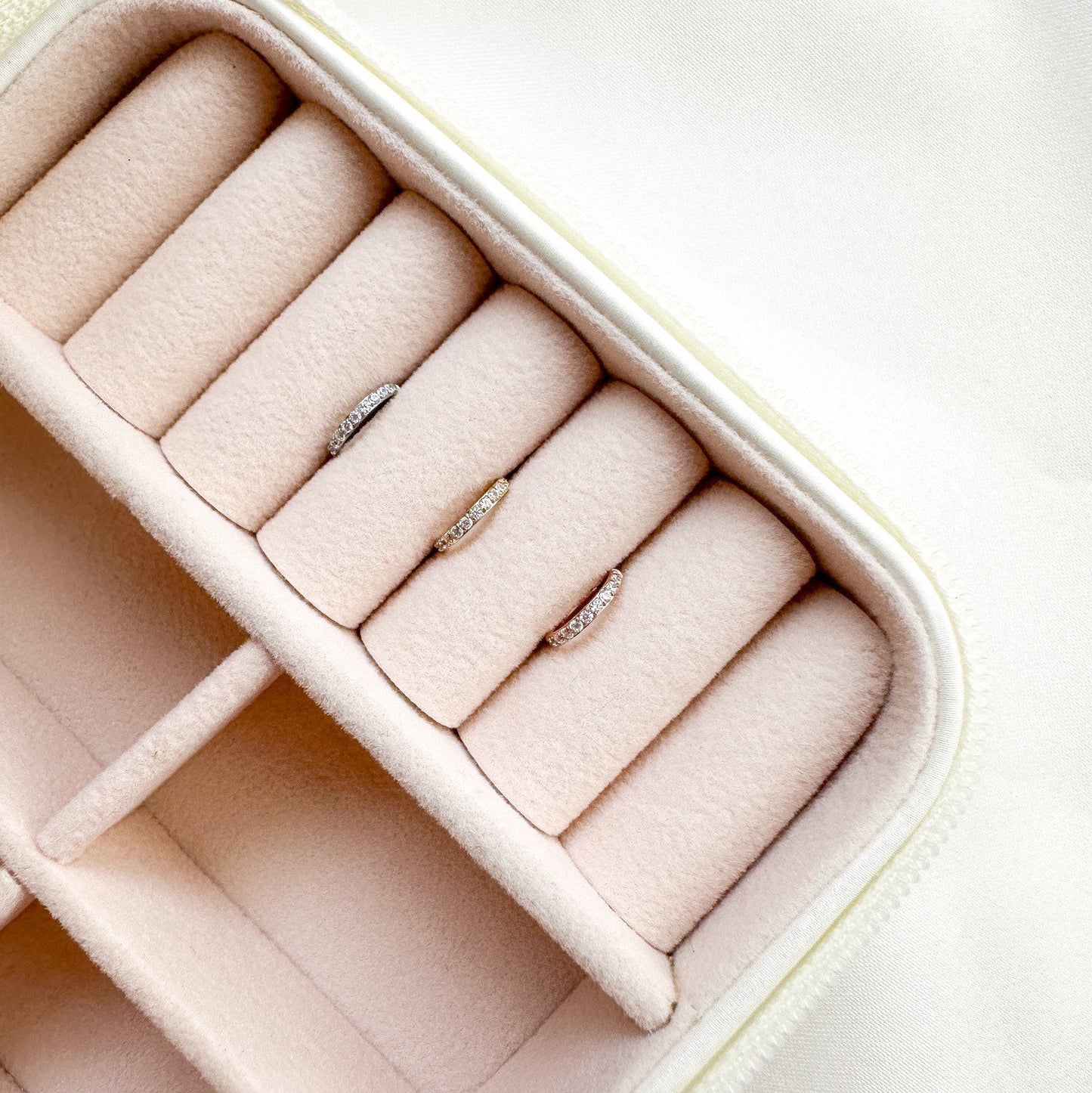 16g 6mm Crystal Paved Rose Gold Clicker Hoop for Cartilage, Helix, Rook, Lobe, Tragus, Hypoallergenic 316L Surgical Steel, Non-Tarnish