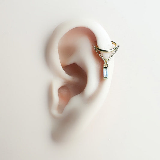 16g 18g 6mm 8mm 10mm 12mm Diamond Implant Grade Titanium Chain Gem Helix Hoop, Septum Ring Piercing F128, Conch Hoop, Gold Hoop, Silver Hoop