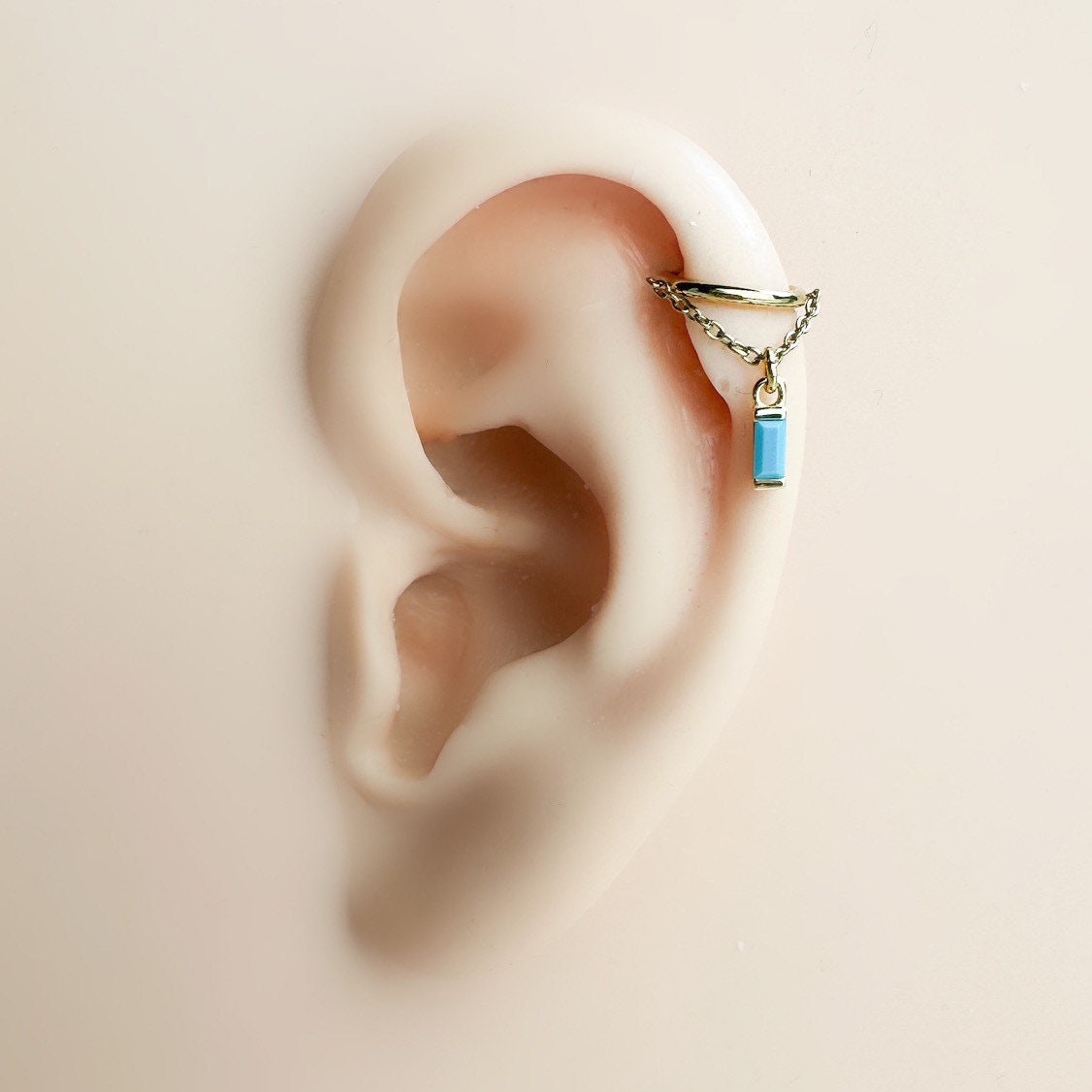 16g 18g 6mm 8mm 10mm 12mm Titanium Chain Gem Hoop conch, septum ring piercing F128 titanium ring hoop, conch hoop, gold hoop, silver hoop