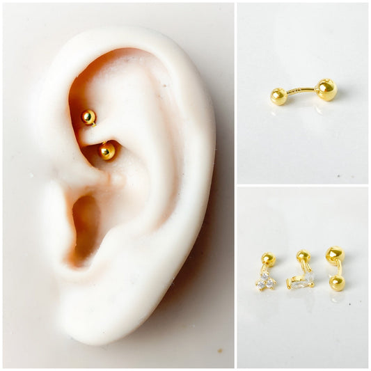 Dainty simple 18G Curved Bar Rook Piercing, 18k gold plated rook hoop, tragus piercing, helix piercing, cartilage piercing