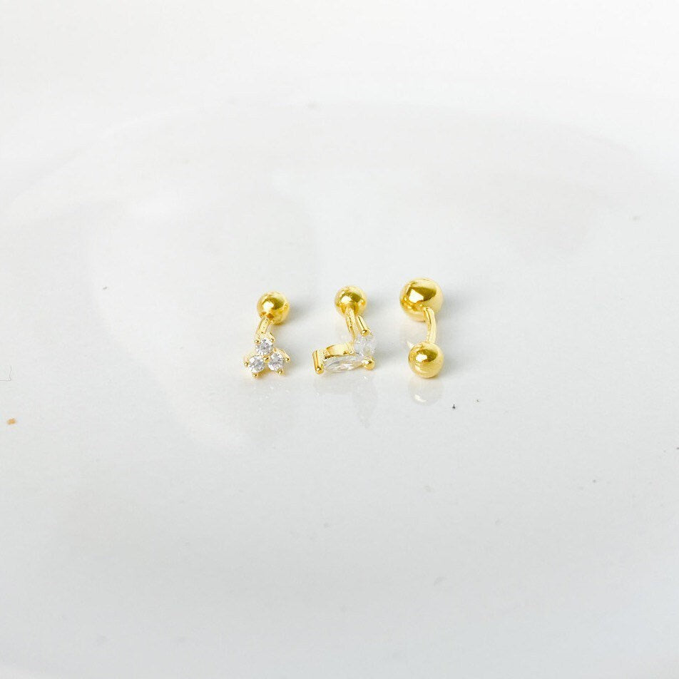 Dainty simple 18G Curved Bar Rook Piercing, 18k gold plated rook hoop, tragus piercing, helix piercing, cartilage piercing