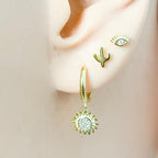 Tiny Eye Stud Earrings  CZ dainty earrings eye silver studs small eye stud earrings minimalist earrings silver stud earrings