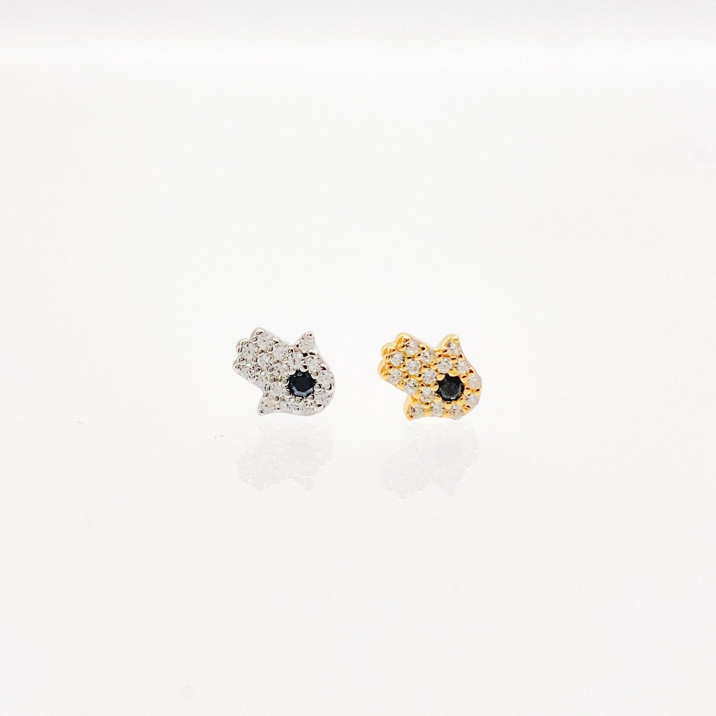 Mini hamsa hand studs cz mini studs cartilage piercing helix studs cartilage jewelry small hamsa earring