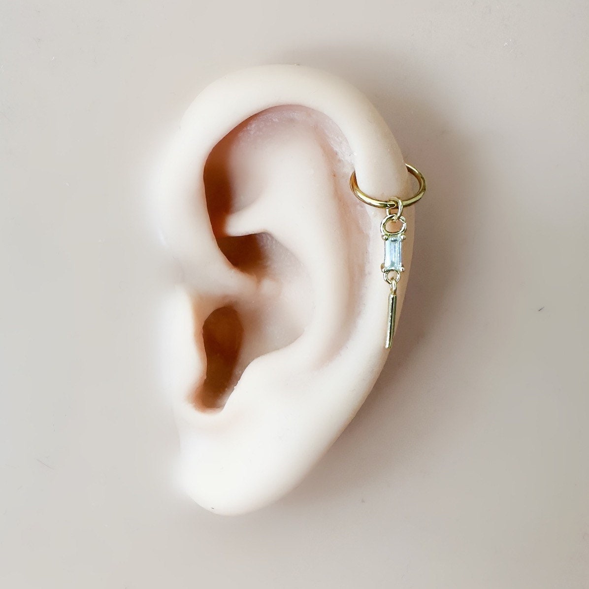 Dainty Helix Conch Hoop Charms, sterling silver, 18k gold plated helix hoop, hoop huggies, conch hoop charm, helix hoop charm