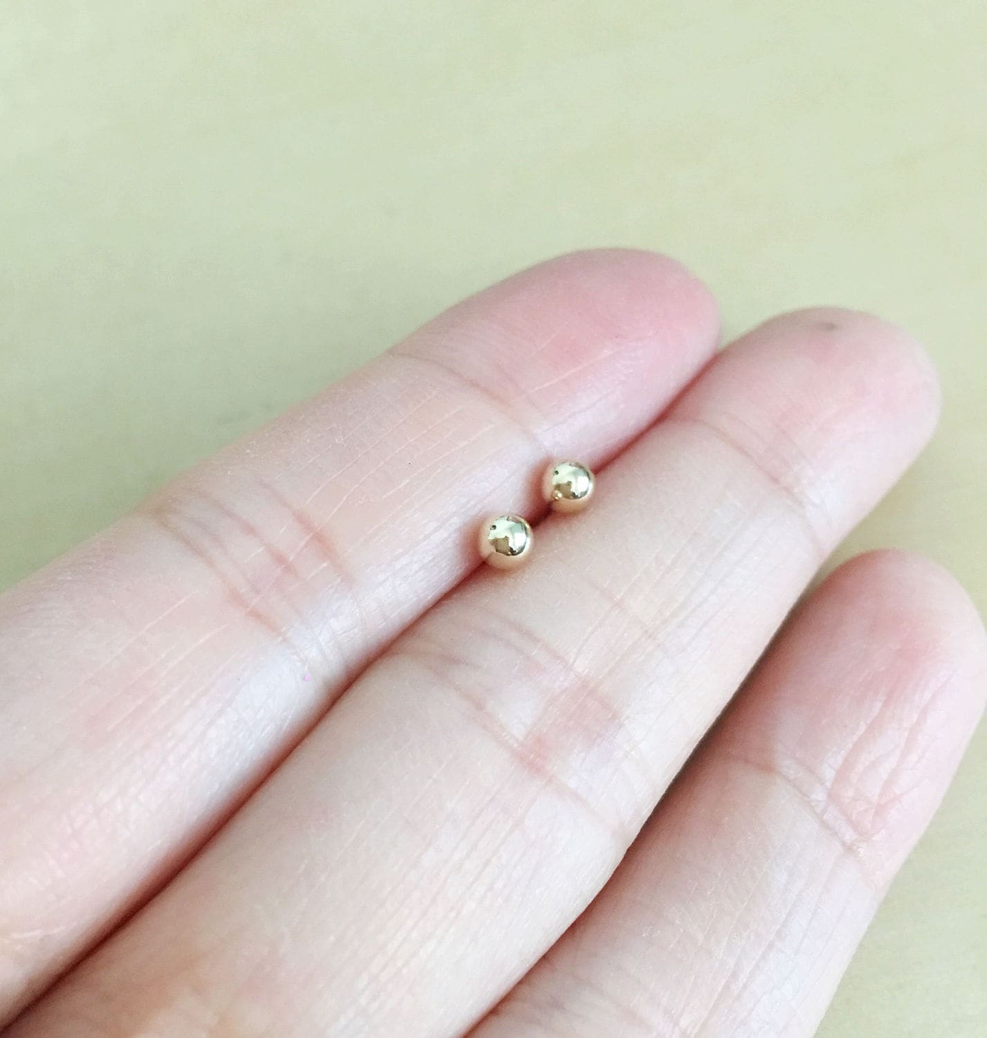 14kt Tiny Gold Filled Ear Studs - 3mm (Sold as a pair)
