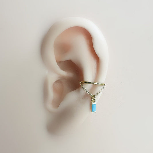 16g 18g 6mm 8mm 10mm Turquoise Implant Grade Titanium Chain Gem Hoop conch, septum ring piercing F128, conch hoop, gold hoop, silver hoop