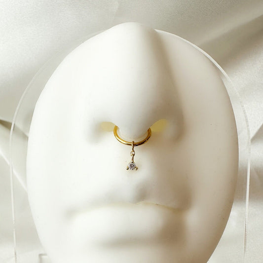 Tiny CZ G23 Titanium Chain Hoop septum ring piercing F128 titanium ring hoop cartilage piercing, conch hoop, nose ring