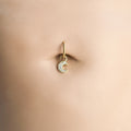 16g 14g Dainty Crescent Moon Hoop Belly Ring, Stainless steel silver or gold, belly piercings, 8mm or 10mm, Hoop Piercing, belly hoop