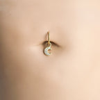 16g 14g Dainty Crescent Moon Hoop Belly Ring, Stainless steel silver or gold, belly piercings, 8mm or 10mm, Hoop Piercing, belly hoop