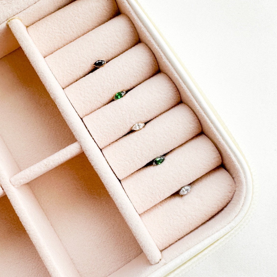 Tiny Marquise Gem Tragus Earring CZ Black Titanium Cartilage Earring Screw In Tragus Labret Stud IMPLANT GRADE Titanium