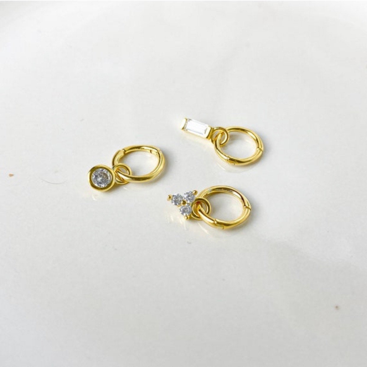 Dainty Little Bee sterling silver, 18k gold plated rook hoop, rook huggie, hoop huggies, cartilage piercing, cartilage earrings