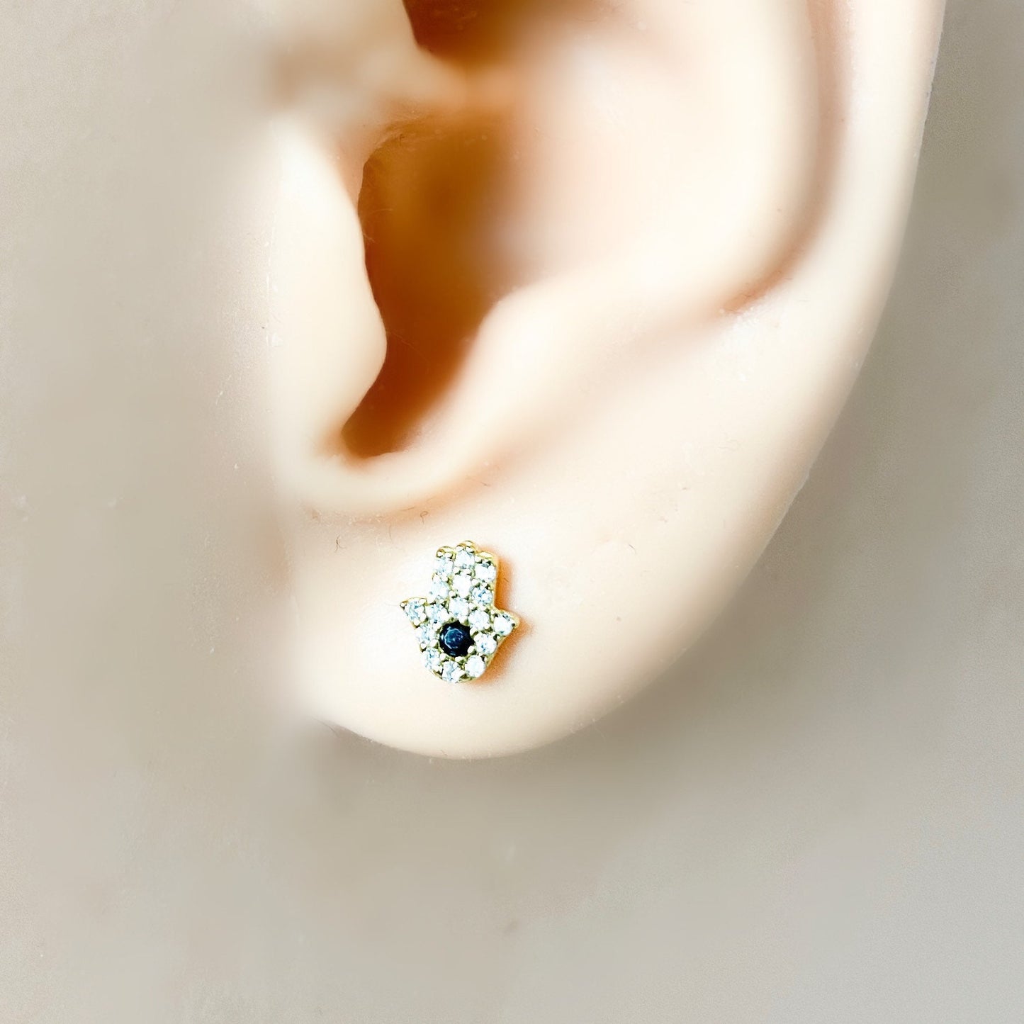 Mini hamsa hand studs cz mini studs cartilage piercing helix studs cartilage jewelry small hamsa earring