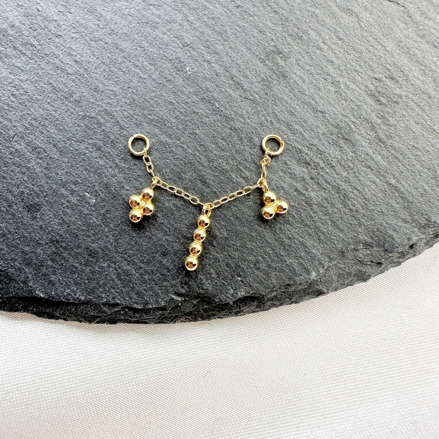 Dainty Industrial Barbell Chain for Piercing, Helix Chain Piercing, Chain Earring, Conch Chain Piercing 16g, 18g, 20g