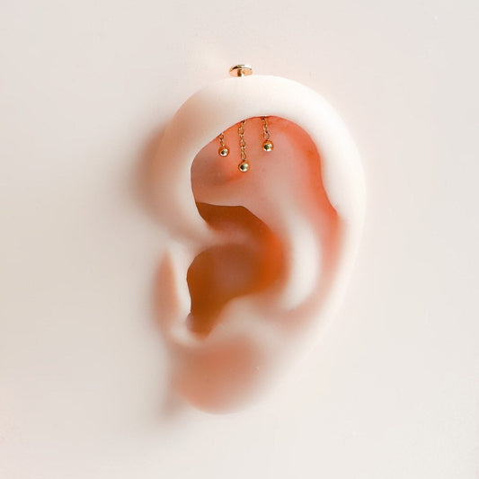 Hidden Helix Piercing 16g F136 Implant Grade Titanium Ball Tassel flat piercing, helix labret, hidden rook piercing