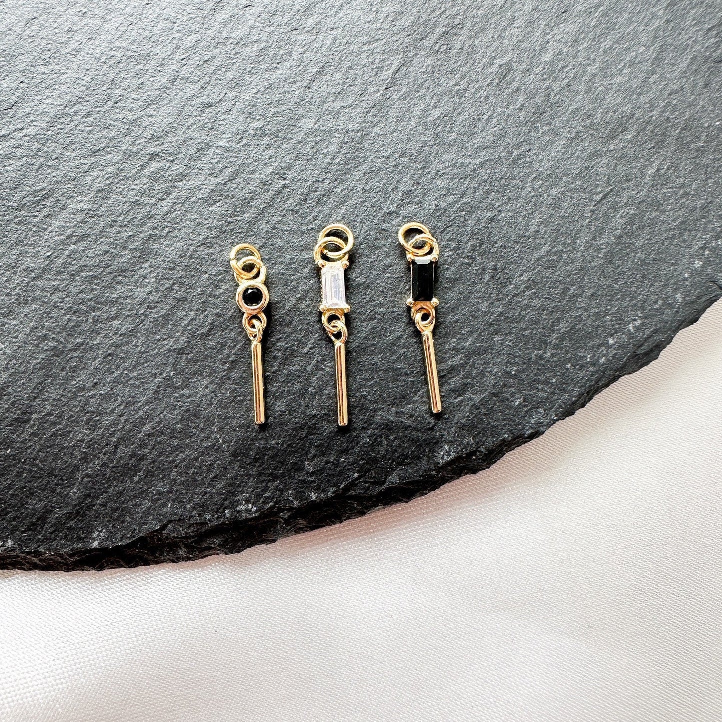 Dainty Helix Conch Hoop Charms, sterling silver, 18k gold plated helix hoop, hoop huggies, conch hoop charm, helix hoop charm