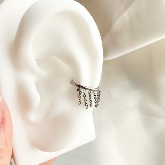 Implant Grade Titanium Tassel Chain Hoop conch, septum ring piercing F128 titanium ring hoop cartilage piercing, conch hoop, gold hoop