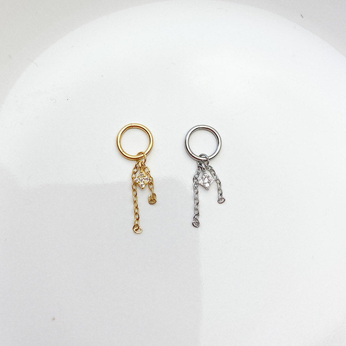 Dainty Wish Upon a Star Rook 6mm 8mm 16g 18g 20g 316L Surgical Steel hoop, rook huggie, cartilage piercing, cartilage earrings