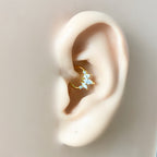 18k gold plated sterling silver daith hoop, marquise cz daith huggie, hoop huggies, cartilage piercing, cartilage earrings, helix hoops