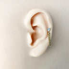 Cz heart and chain piercing, cute piercings, 16 gauge, surgical steel piercing, helix earrings, conch piercings