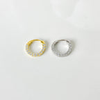 Minimalistic Simple CZ 18k gold plated sterling silver daith hoop, daith huggie, hoop huggies, cartilage piercing, cartilage earrings