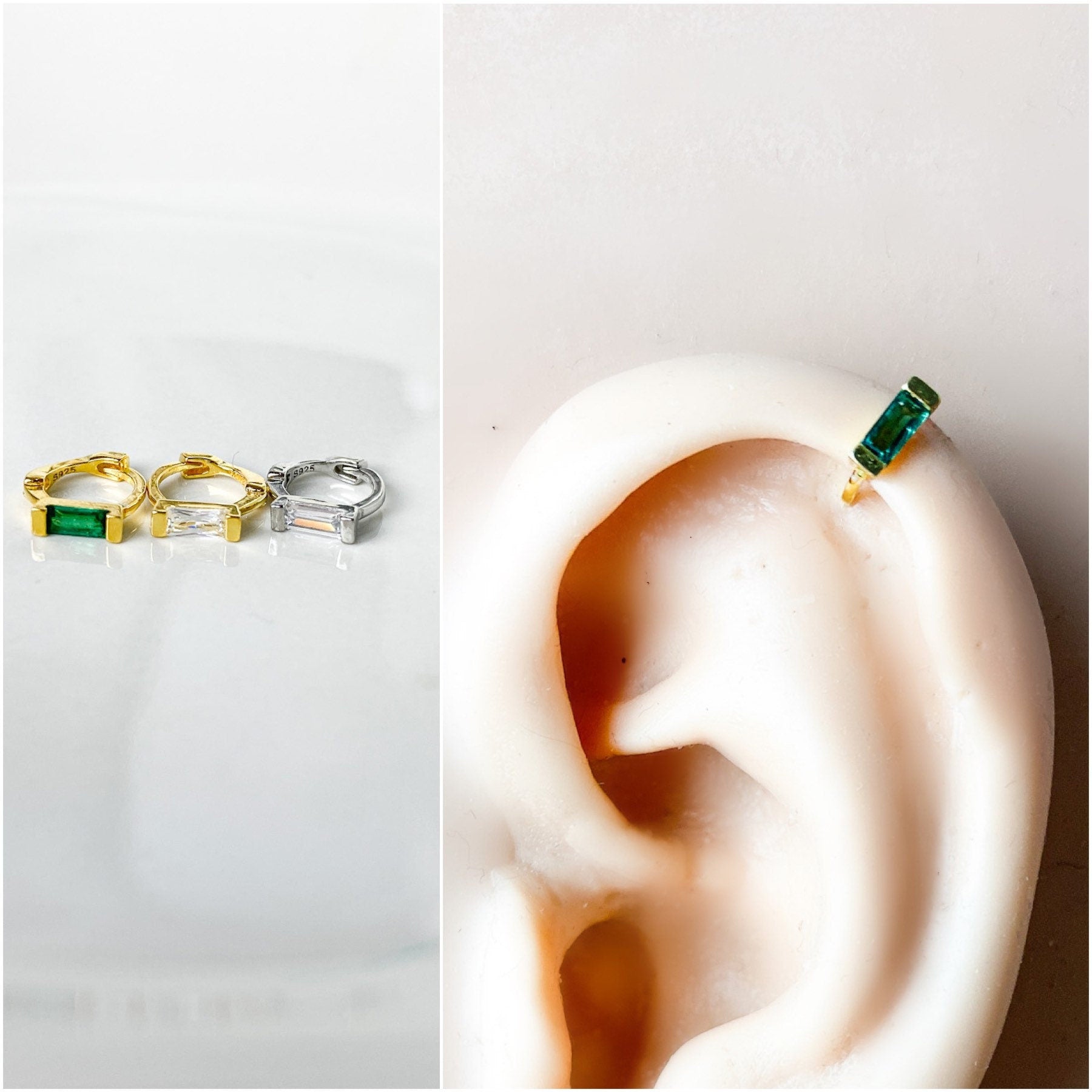 Dainty 18G Sapphire Cartilage Hoop Earrings, rook huggie, hoop huggies, cartilage piercing, tiny hoops, helix hoops, small hoops