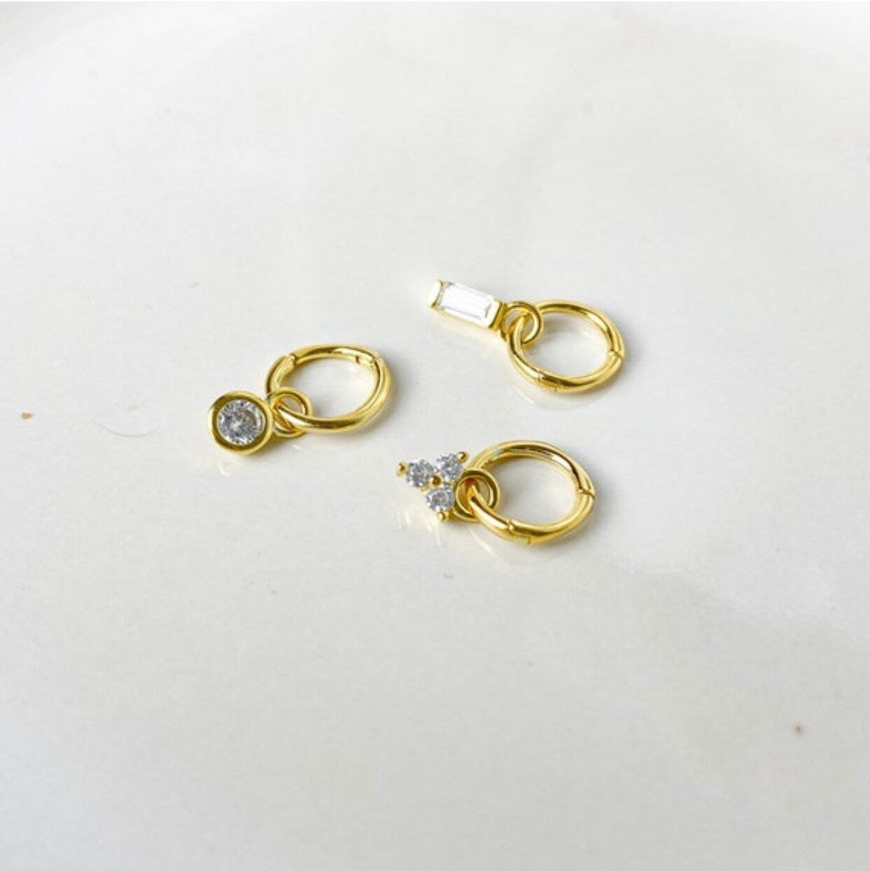 18g Dainty Single CZ Bar titanium rook hoop, rook huggie, hoop huggies, cartilage piercing, cartilage earrings