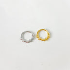 Dainty branch vines nature 18k gold plated sterling silver daith hoop, daith huggie, hoop huggies, cartilage piercing, helix hoops