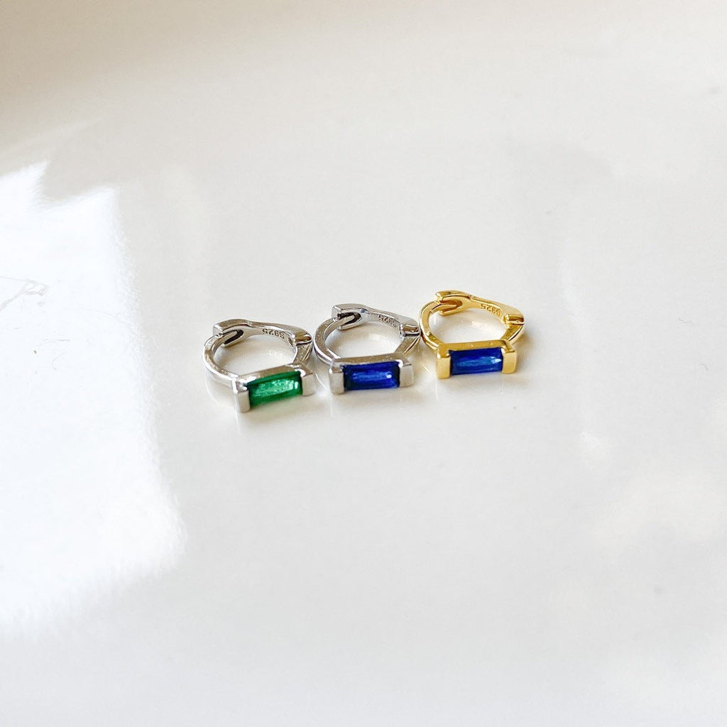 Dainty 18G Sapphire Cartilage Hoop Earrings, rook huggie, hoop huggies, cartilage piercing, tiny hoops, helix hoops, small hoops