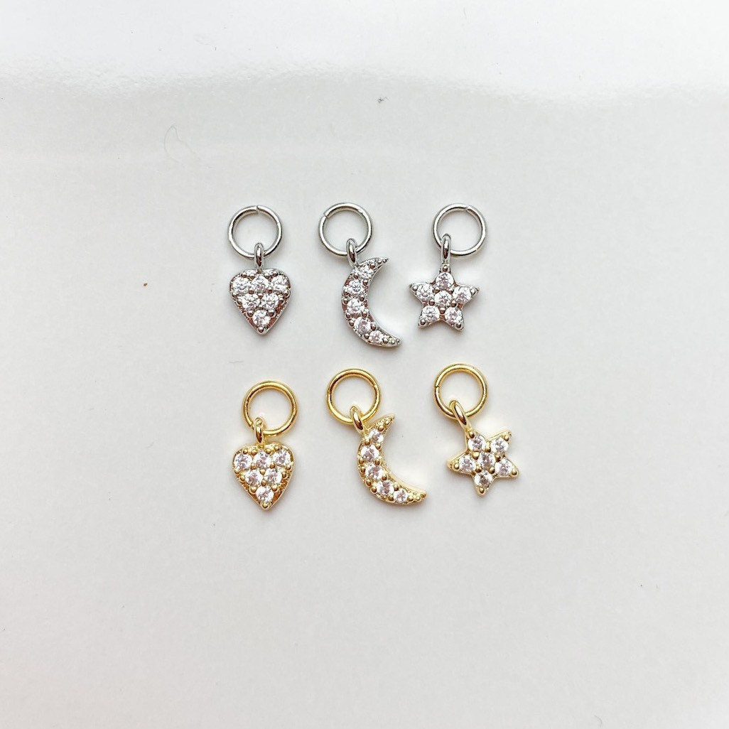 16g 14g Dainty Star Hoop Belly Ring, Titanium silver or gold, belly piercings, 8mm or 10mm, Hoop Piercing