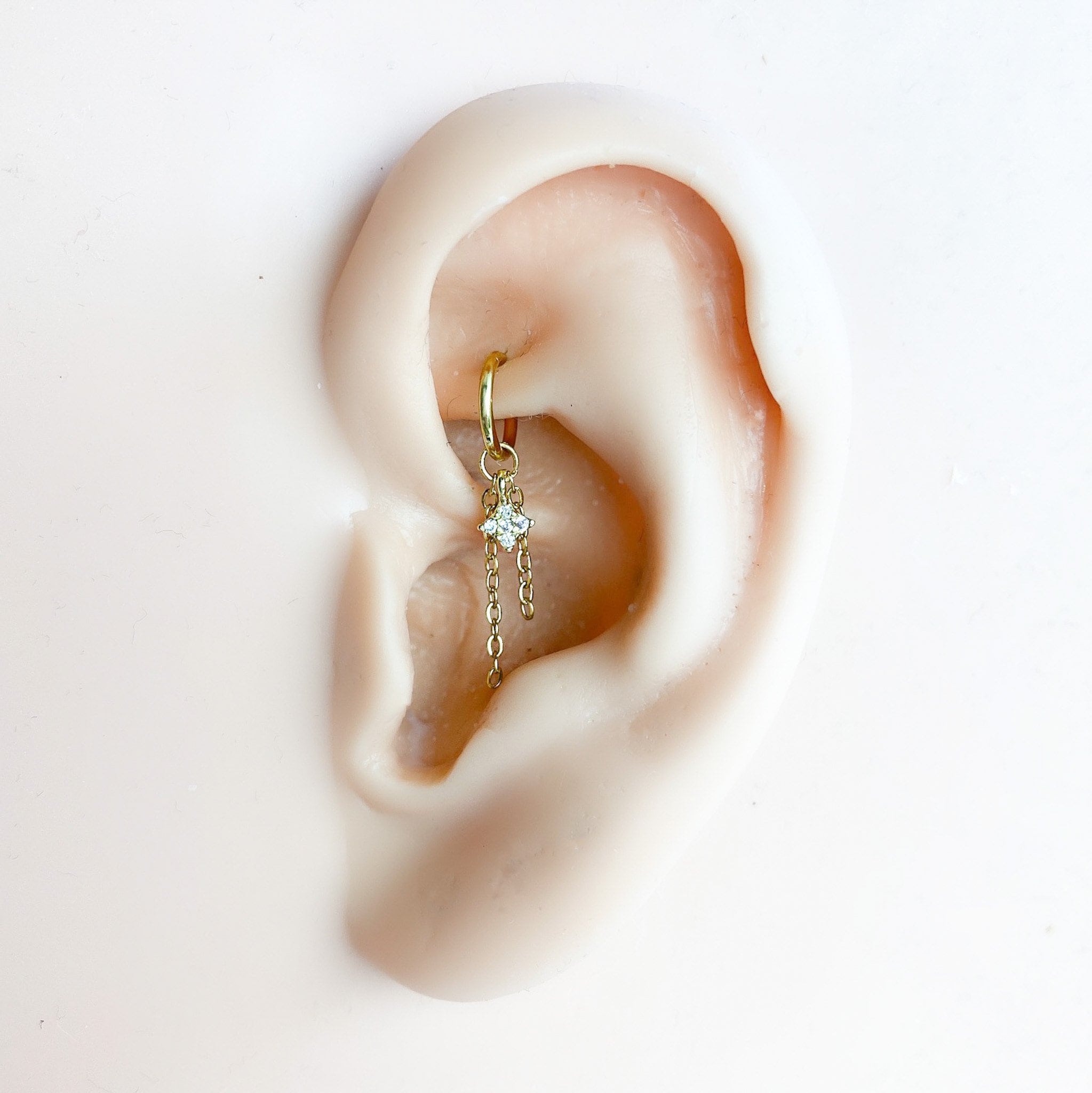 Dainty Wish Upon a Star Rook 6mm 8mm 16g 18g 20g 316L Surgical Steel hoop, rook huggie, cartilage piercing, cartilage earrings