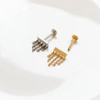 Dainty 16g F136 Implant Grade Titanium Hammered Bar Tassel flat piercing, helix labret piercing, cartilage piercing, cartilage earrings