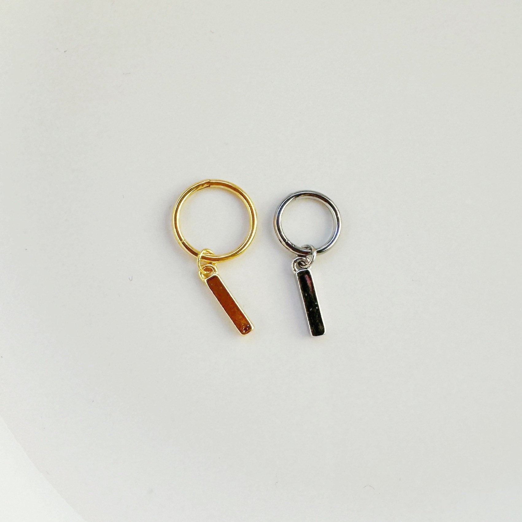 18g 16g 6mm 8mm Simple Dainty Bar Rook Hoop, 316L Surgical Steel piercings, rook huggie, hoop huggies, cartilage piercing, cartilage earring