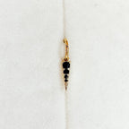 18g Dainty Black Pointe Hoop Charm,18k gold plated rook hoop, rook huggie, hoop huggies, cartilage piercing, helix hoop charm