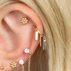 Sterling Silver Cascading bar helix hoop, Cartilage Hoop Earrings, hoop huggies, cartilage piercing, tiny hoops, helix hoops, small hoops