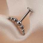 Minimalist F136 Titanium 7 Beads Cluster Vertical Helix Piercing Earring 16G Monroe Cartilage Piercing, cartilage piercing