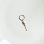 16G 18G Triple CZ Bar Dangle Titanium Cartilage Hoop Earrings, rook huggie, hoop huggies, helix hoops, small hoops