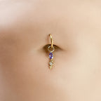 16g 14g Dainty White CZ Sapphire Hoop Belly Ring, Sterling, Stainless steel gold, belly piercings, 8mm or 10mm, Hoop Piercing, belly hoop