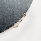 16g 6mm Crystal Paved Rose Gold Clicker Hoop for Cartilage, Helix, Rook, Lobe, Tragus, Hypoallergenic 316L Surgical Steel, Non-Tarnish