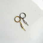 16g 18g Dainty CZ Bar Chain titanium sterling silver, 18k gold plated rook hoop, rook huggie, hoop huggies, cartilage piercing