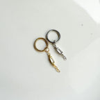 16g 18g Dainty CZ Bar Chain titanium sterling silver, 18k gold plated rook hoop, rook huggie, hoop huggies, cartilage piercing