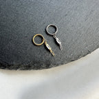 16g 18g Rook Hoop Dainty CZ Bar Chain 316L Surgical Steel, sterling silver, 6mm hoop, hoop huggies, cartilage piercing, small hoops
