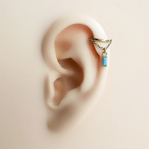 14g 16g 18g 6mm-12mm Aurora Turquoise Implant Grade Titanium Chain Conch Hoop, Helix Hoop, Segment Ring, gold hoop, silver clicker hoop