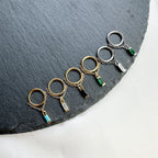 14g 16g 18g 6mm - 12mm Aurora Moss Agate Implant Grade Titanium Chain Helix Hoop, Segment Ring, Conch Hoop, Gold Hoop, Silver Clicker Hoop