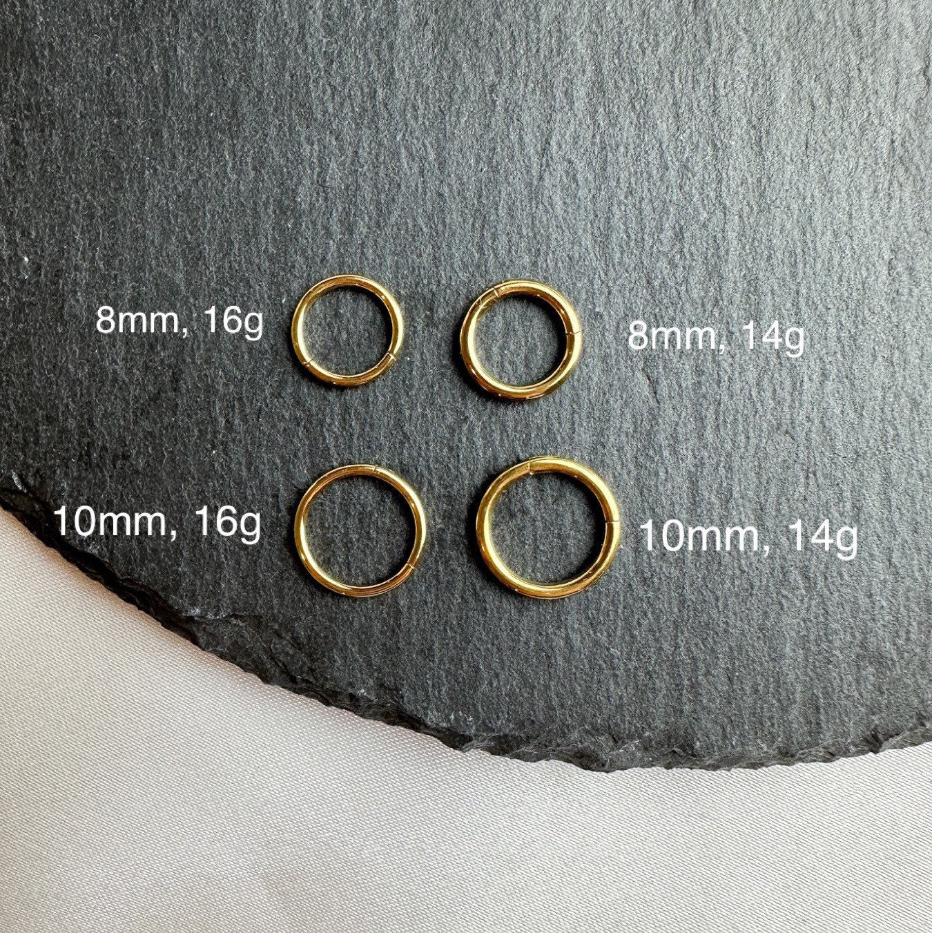 16g 14g Dainty Triple CZ Dangle Hoop Belly Ring, Titanium silver or gold, belly piercings, 8mm or 10mm, Hoop Piercing, belly hoop